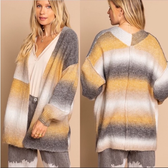 POL Balloon Sleeve Cardigan Sweater - Picture 2 of 4